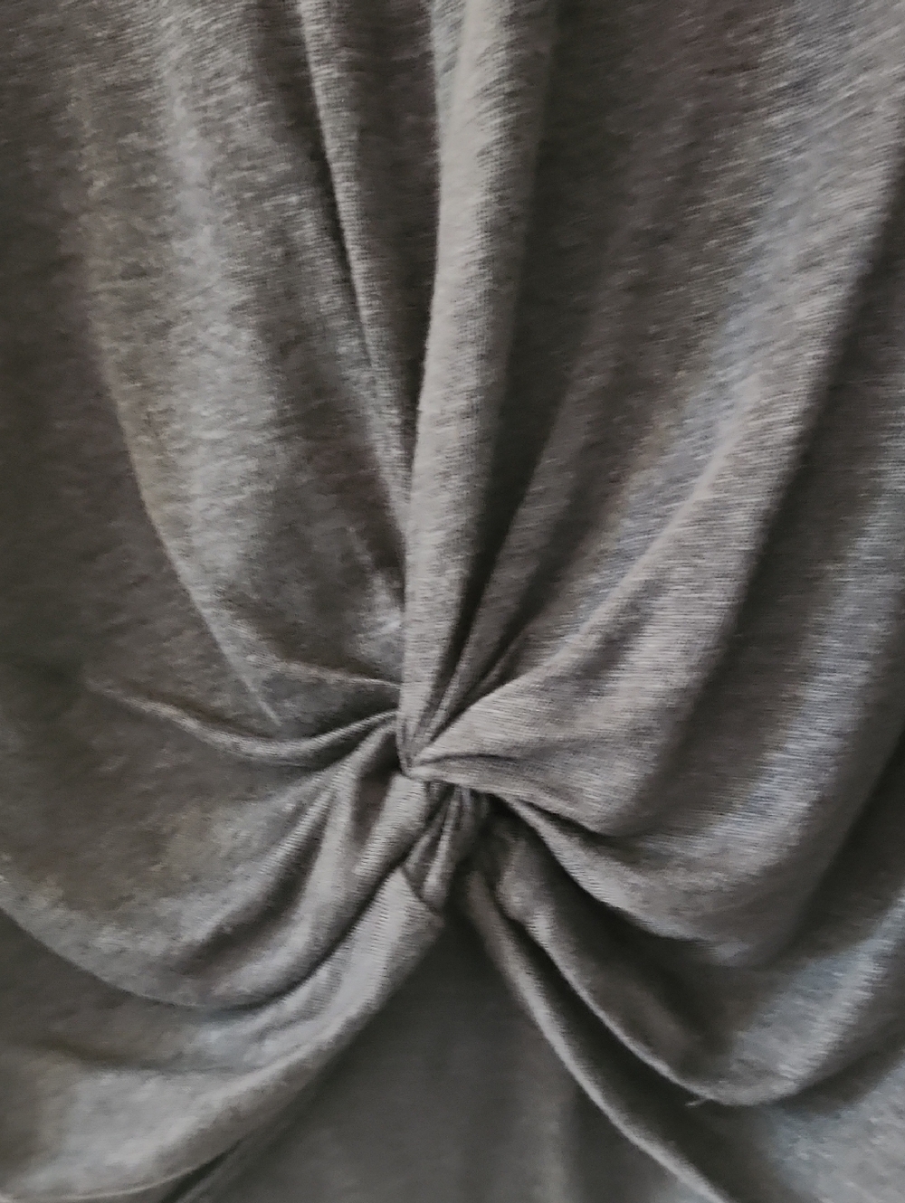 Lou & Grey Charcoal Linen Knot-Front Short Sleeve Tee - Picture 2 of 5